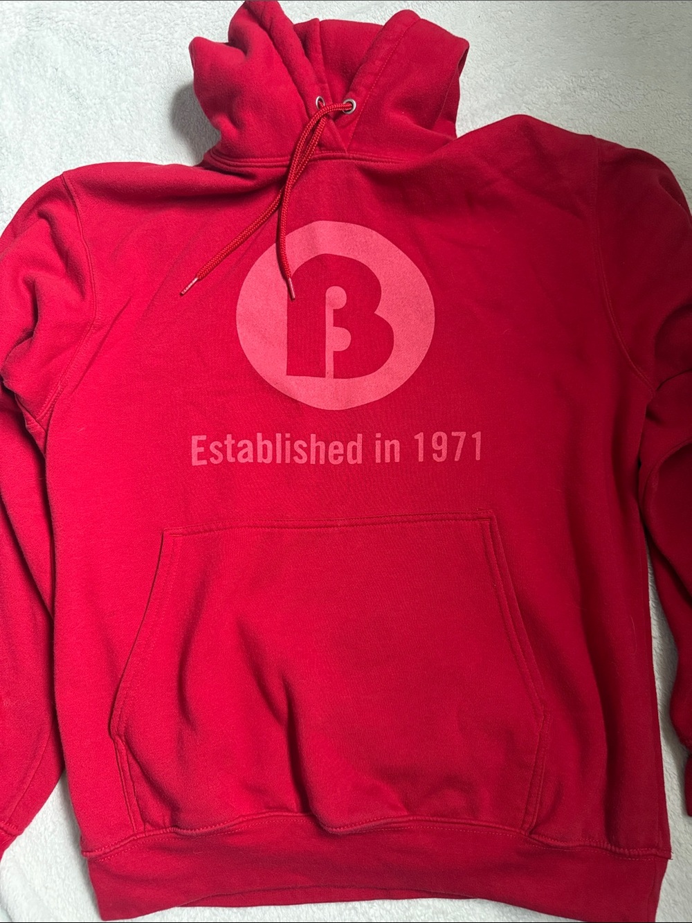 Red Hoodie with Center Logo - Established in 1971